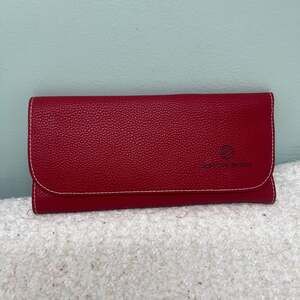 Kay's Fine Jewelry Red Vegan Lined Trifold Travel Jewelry Organizer Case